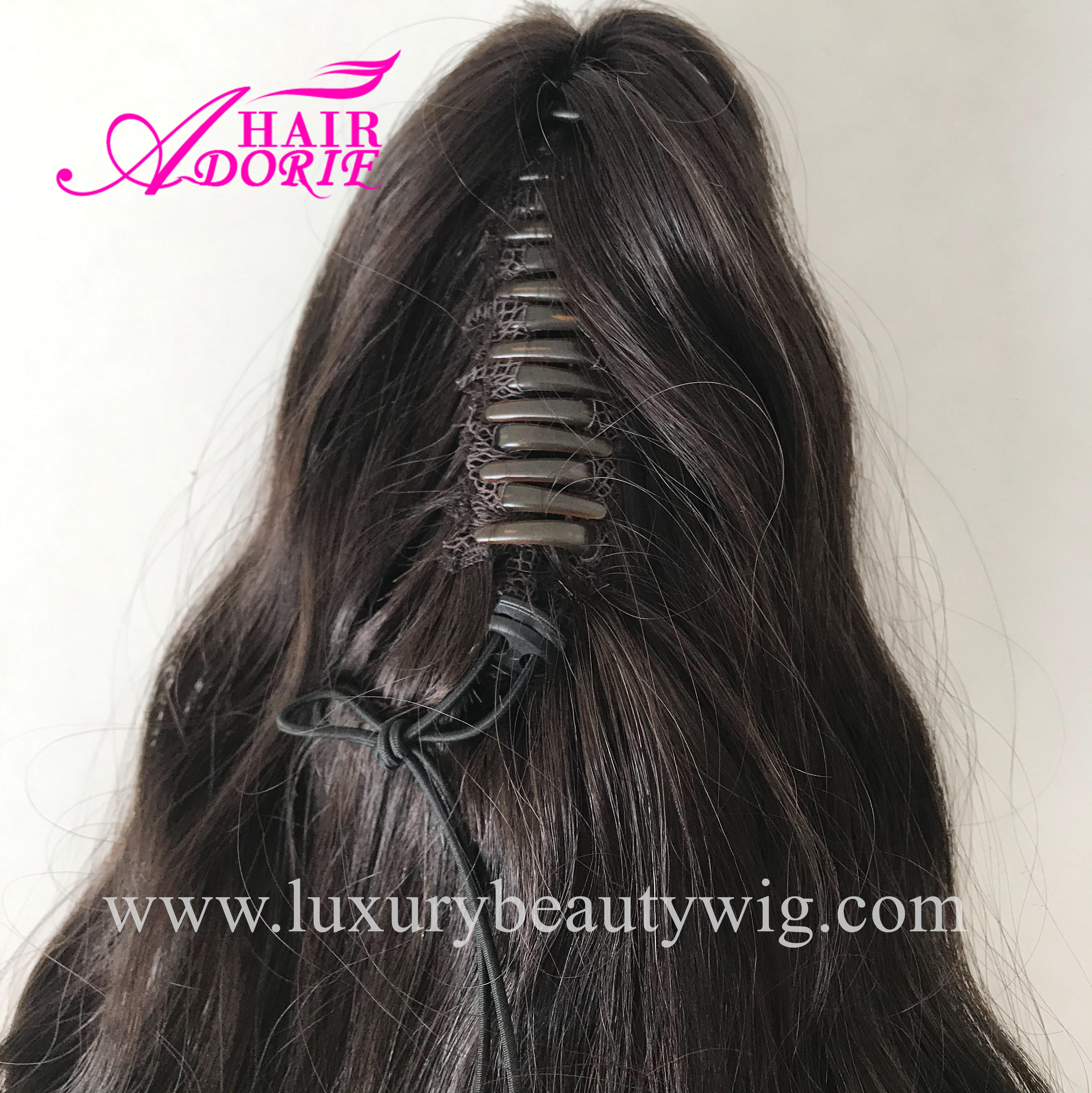 Ponytail Human Hair Extensions Around Clip In Pony Tail