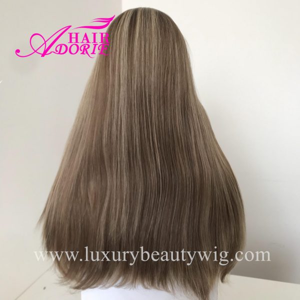 20inch blonde 8/16/24# machine made bandfall kosher wig - Image 2