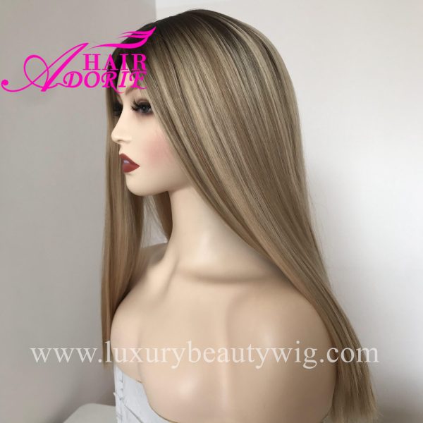 22inch noa# Blonde European Human Hair Kosher Wig - Image 2