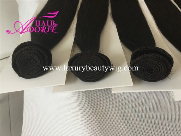 24'' natural color cuticle hair straight  hair weft - Image 2