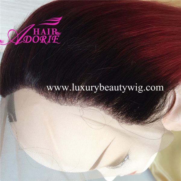 Dark root 1b/red lace frontal