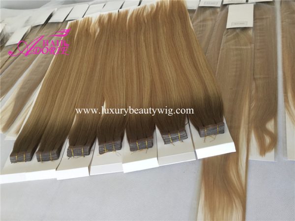 Ombre style tape in hair extension