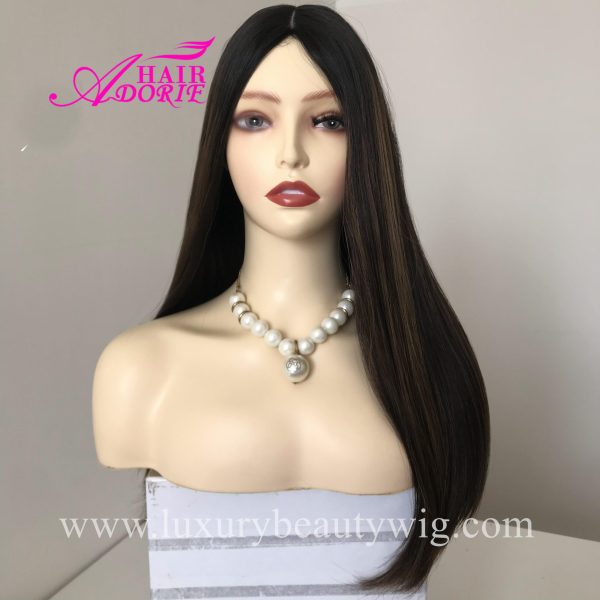 Real Natural 100% Human Hair Mongolian Silk Base Hair Wig