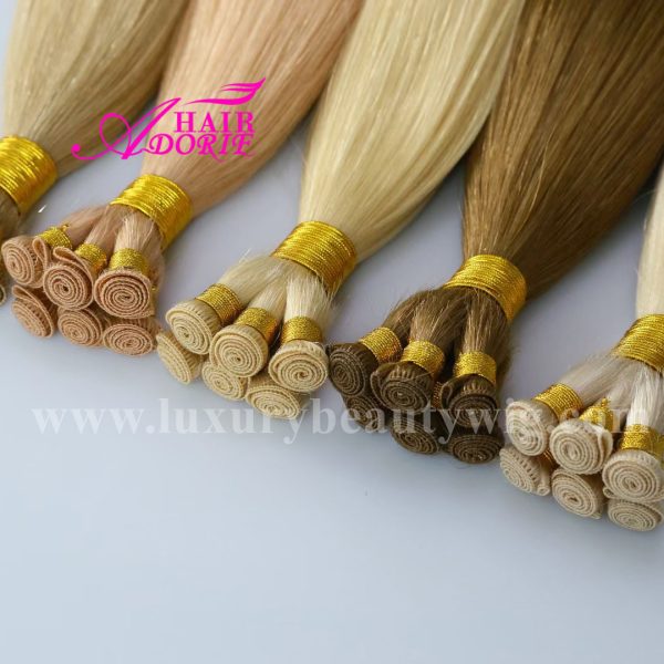 Russian Invisible New Hand Tied Weft Hair Extension Genius Weft Hair - Image 5